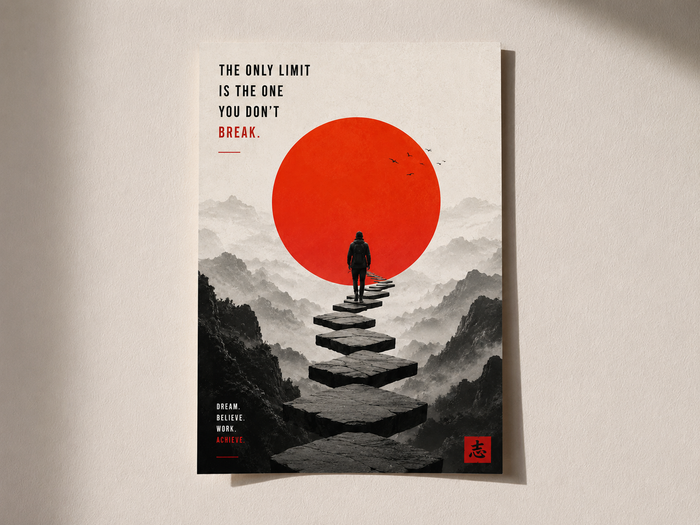 Rise Beyond Fear – Premium Aesthetic Wall Art