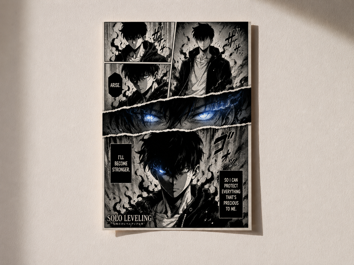 Solo Leveling Shadow Monarch Poster – Premium Anime Wall Art