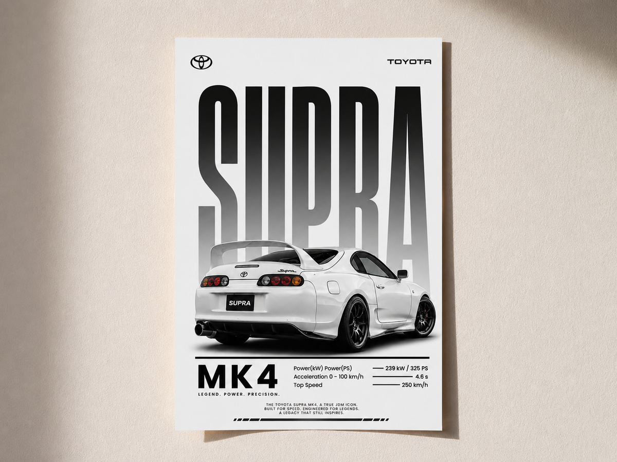 Toyota Supra MK4 Poster | Premium JDM Car Wall Art