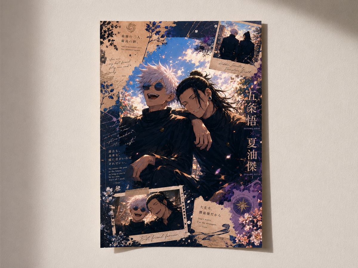 Gojo & Geto Poster – Premium Jujutsu Kaisen Wall Art