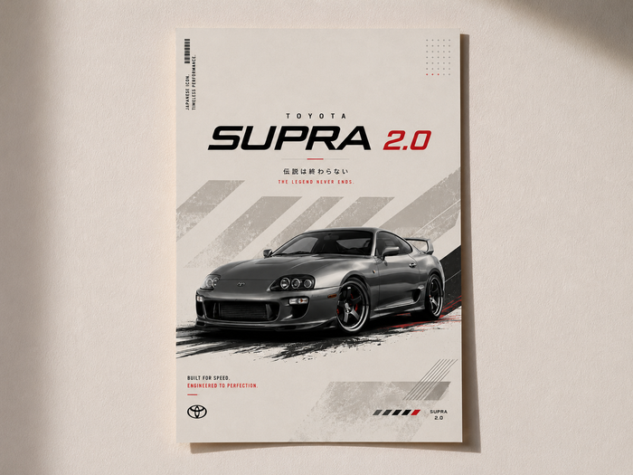 Toyota Supra 2.0 Poster โ Premium JDM Car Wall Art