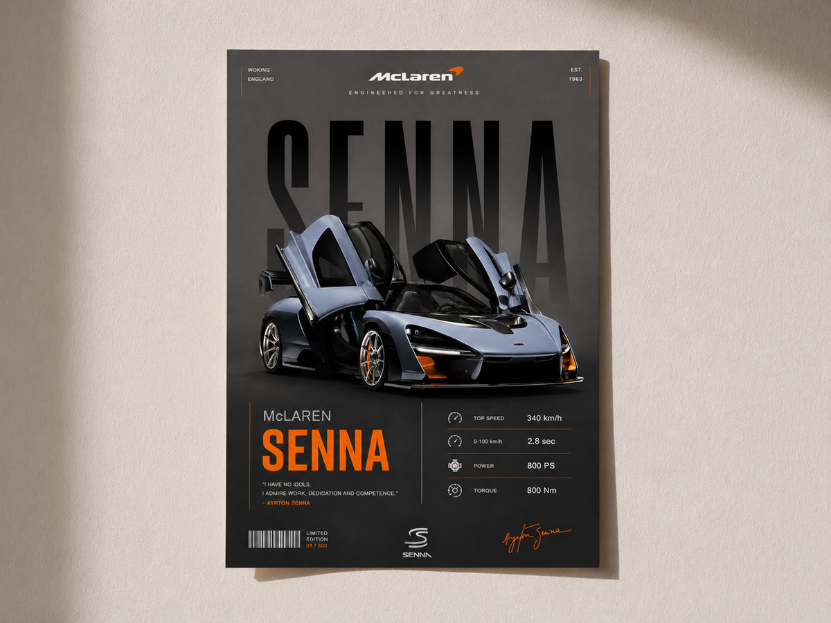McLaren Senna Poster – Premium Hypercar Wall Art