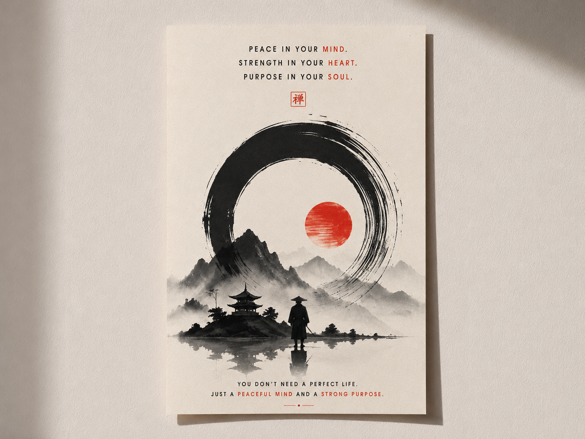 Peaceful Mind – Premium Zen Japanese Wall Art Poster