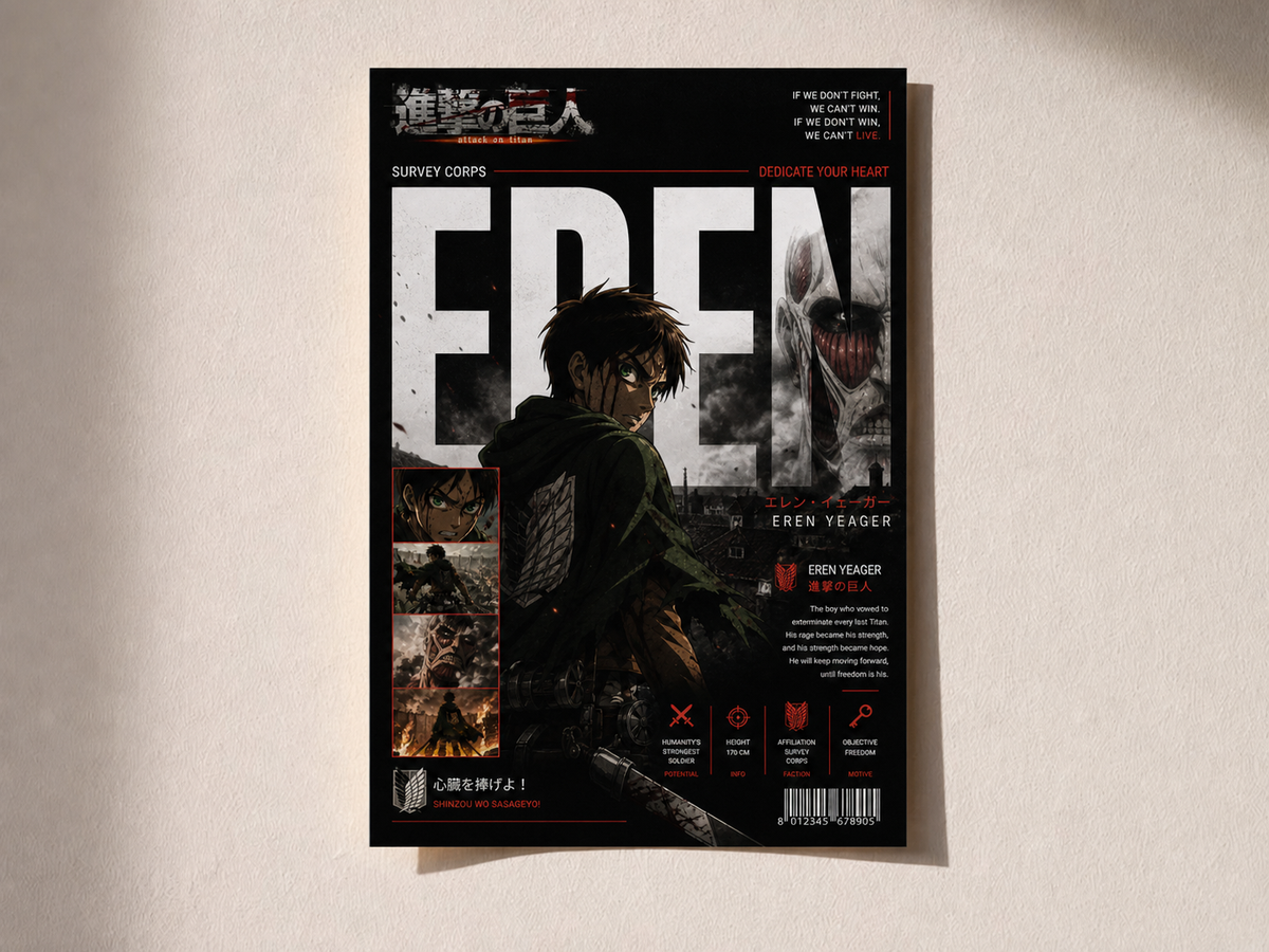 Eren Yeager Poster | Attack on Titan Anime Wall Art