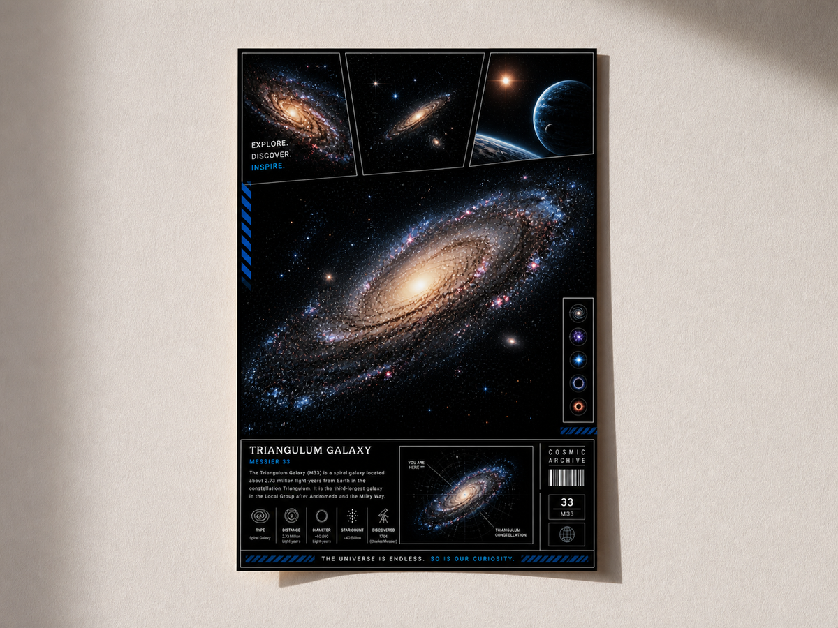 Triangulum Galaxy Poster – Premium A4 Space Wall Art