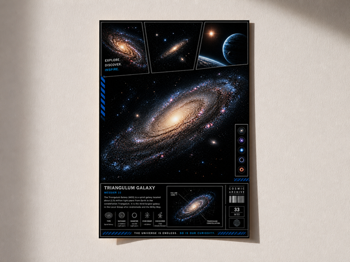 Triangulum Galaxy Poster – Premium A4 Space Wall Art