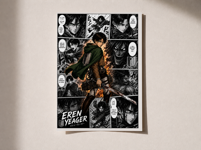Eren Yeager Anime Poster | Attack Titan | Aesthetic A4 Wall Poster