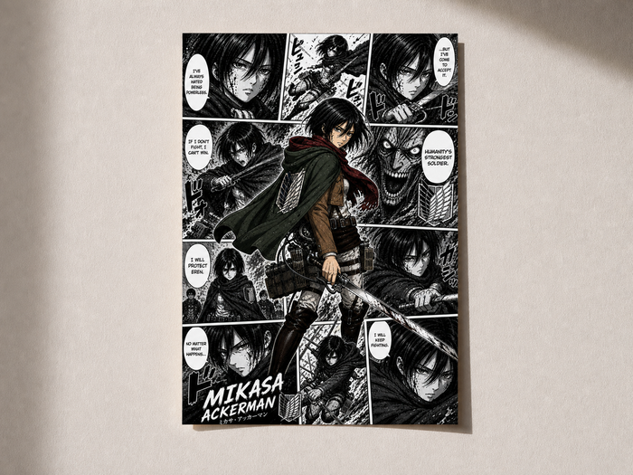 Mikasa Ackerman Anime Poster | Ackerman Power | Aesthetic A4 Wall Poster