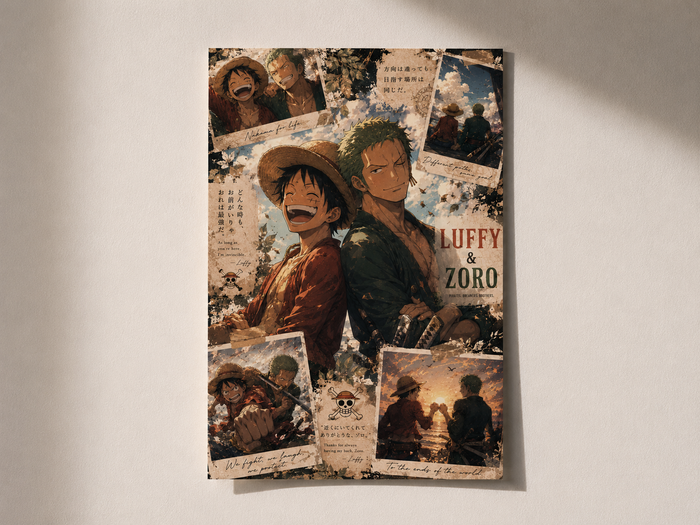 Luffy & Zoro Poster – Premium One Piece Wall Art