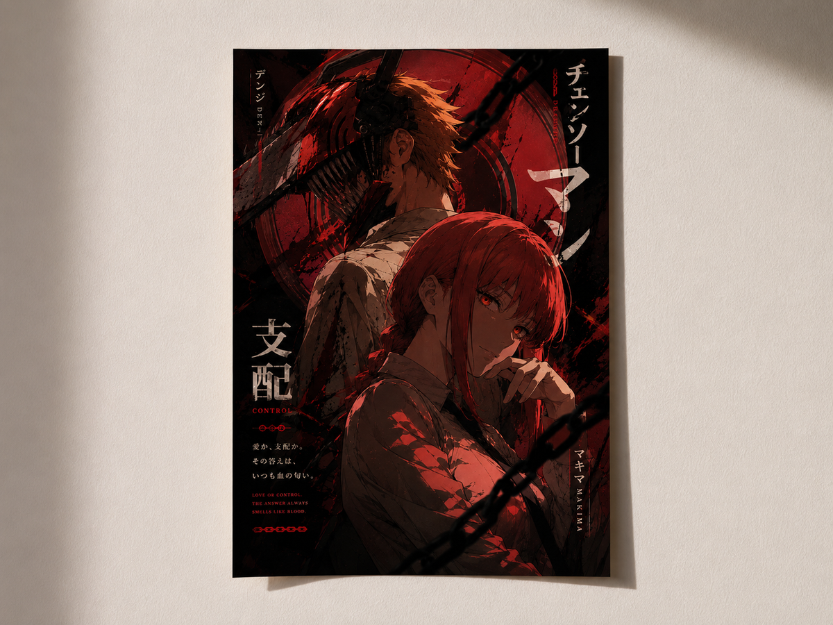 Denji & Makima Poster – Premium Chainsaw Man Wall Art