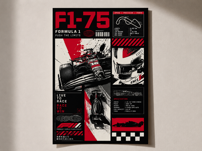 F1-75 Formula 1 Poster – Premium Racing Wall Art